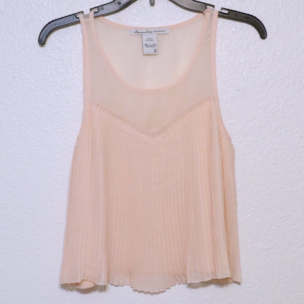 American Rag Peach Pleated Blouse
